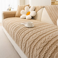 Plush Cable Knit Nonslip Sofa Cover