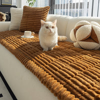 Retro Flannel Plush Nonslip Sofa/Couch Cover