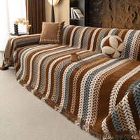 Modern Striped Chenille Sofa Cover