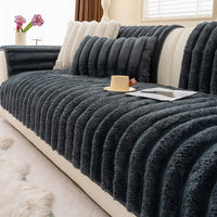 Plush Faux Camel Fleece Non-Slip Sofa Cover