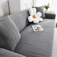 WavyJacquard Velvet Stretch Sofa Slipcover