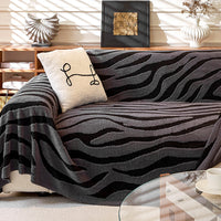 Plush Zebra Chenille Scratch-Resistant Sofa/Couch Cover