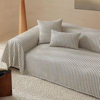 Classic Pinstripe Linen-Look Scratch-Resistant Sofa/Couch Cover