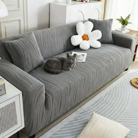 WavyJacquard Velvet Stretch Sofa Slipcover