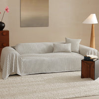 Classic Pinstripe Linen-Look Scratch-Resistant Sofa/Couch Cover