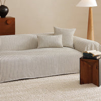 Classic Pinstripe Linen-Look Scratch-Resistant Sofa/Couch Cover