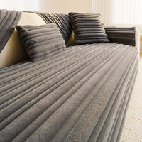 Plush Faux Rabbit Fur Non-Slip Sofa Cover