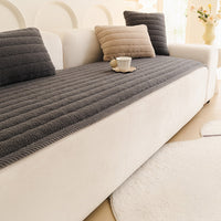 Cozy Ribbed Sherpa Nonslip Sofa/Couch Cover