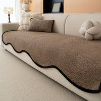 Elegant Black-Trim Chenille Nonslip Sofa/Couch Cover