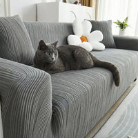 WavyJacquard Velvet Stretch Sofa Slipcover