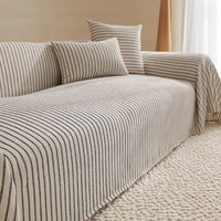Classic Pinstripe Linen-Look Scratch-Resistant Sofa/Couch Cover