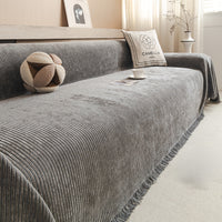 Velvet Ribbed Chenille Sofa Cover