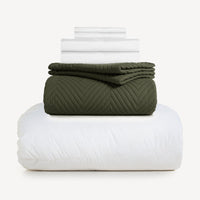 Back-to-School Luxe Complete Bundle -Bamboo Sheet Set +Aerogel Comforter + Quilt Set