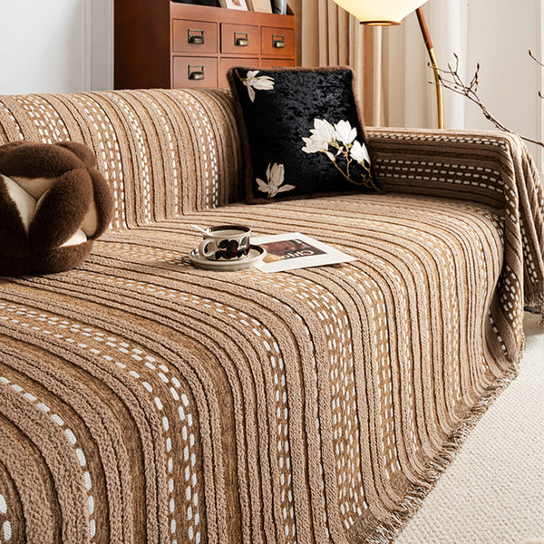 Metro Stripe Chenille Sofa Cover