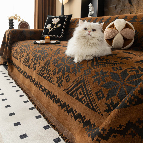 Nordic Geometric Pattern Breathable Monochromatic Couch Cover Soft Stylish Sofa Protection for a Cozy Modern Durable Home