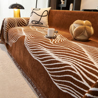 Soft Plush Waveline Harmony Pet-Durable Friendly Multi-Purpose Machine Washable Sofa Cover – Woven Throw Couch Protector
