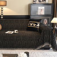Elegant Grid Chenille Scratch-Resistant Sofa/Couch Cover