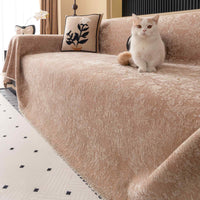 Modern Woven Velvet Textured Soft Pet-Friendly Durable Sofa Cover – Minimalist Hassle-Free Throw Couch Protection