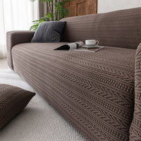 JacquardPlush Stretch Full-Encasing Sofa Slipcover