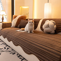 Creamy Ribbed Plush Nonslip Sofa/Couch Cover