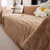 Wavy Plush Scratch-Resistant Summer Sofa/Couch Cover