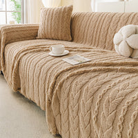 Cozy Cable Plush Scratch-Resistant Sofa/Couch Cover