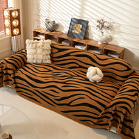 Plush Zebra Chenille Scratch-Resistant Sofa/Couch Cover
