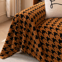 Cozy Houndstooth Plush Sofa/Couch Cover