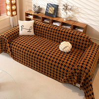 Cozy Houndstooth Plush Sofa/Couch Cover