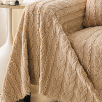 Cozy Cable Plush Scratch-Resistant Sofa/Couch Cover