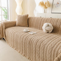 Cozy Cable Plush Scratch-Resistant Sofa/Couch Cover