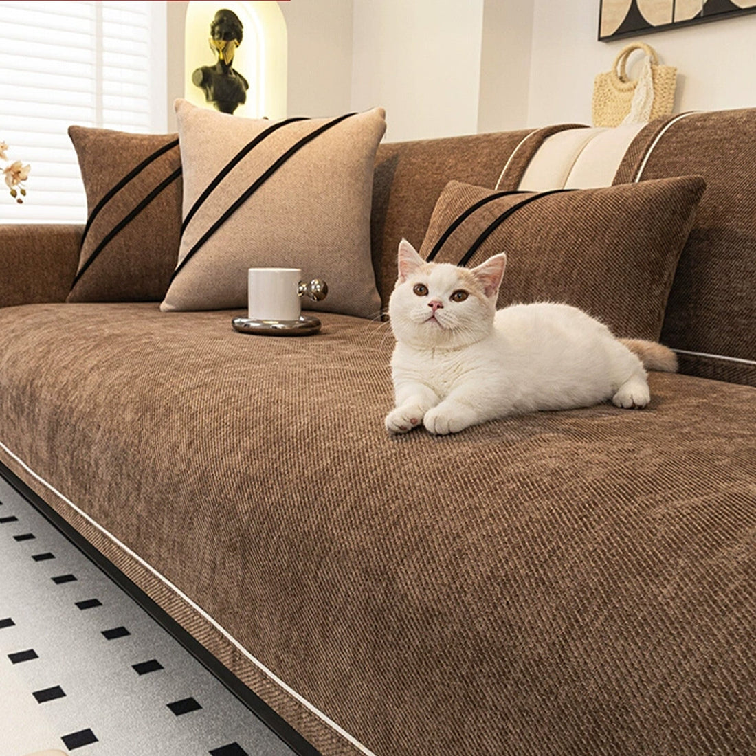 Modern Square Chenille Nonslip Sofa/Couch Cover