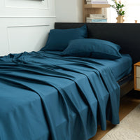 Back-to-School Urban Cool Bedding Bundle -Bamboo Sheet Set + Grey Duvet
