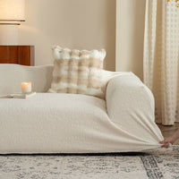 TeddyFit Stretch Full-Encasing Plush Sofa Slipcover