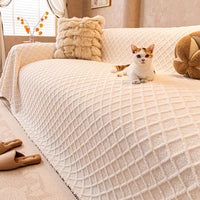 Vintage Diamond Plush Warm Sofa Cover
