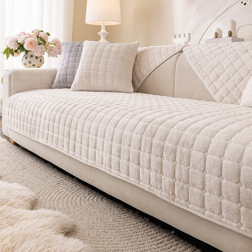 Luxe Quilted Flannel Nonslip Sofa/Couch Cover