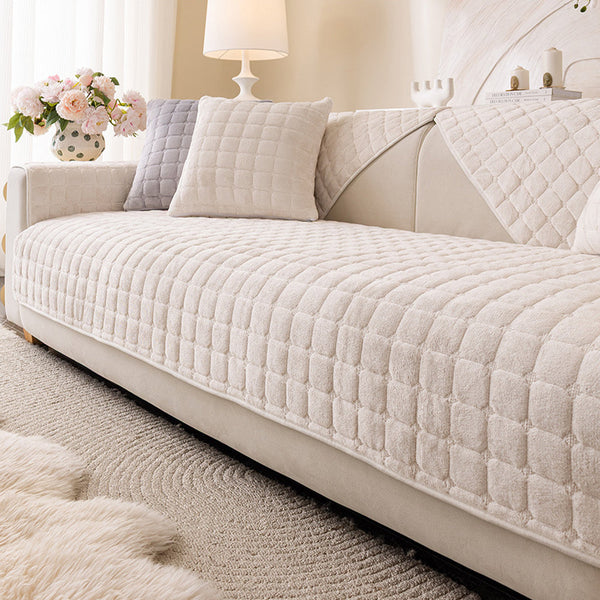 Luxe Quilted Flannel Nonslip Sofa/Couch Cover