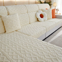 Cozy Weave Milk-Velvet Stretch Sofa Cover – Full Wrap, Anti-Slip Protection