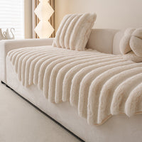 Velvet Ridge Faux-Rabbit Nonslip Sofa/Couch Cover