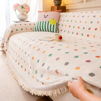 Color Dot Chenille Scratch-Resistant Sofa/Couch Cover