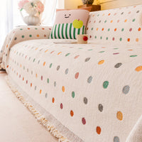 Color Dot Chenille Scratch-Resistant Sofa/Couch Cover