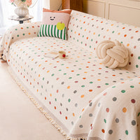 Color Dot Chenille Scratch-Resistant Sofa/Couch Cover