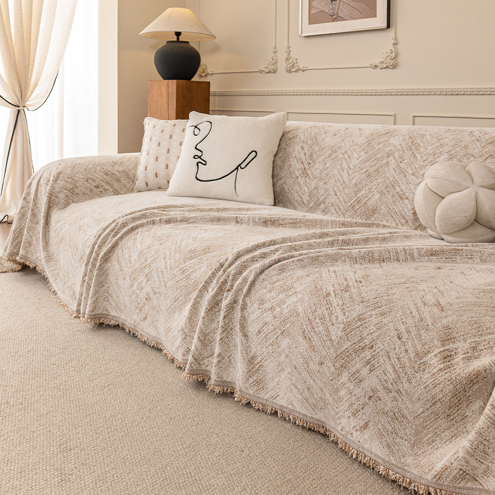 Nordic Sketch Spill-Resistant Chenille Sofa Cover