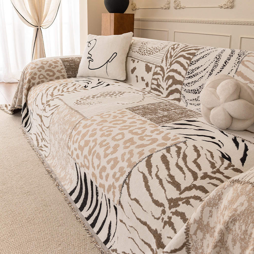 Scandinavian Mosaic Chenille Sofa Cover