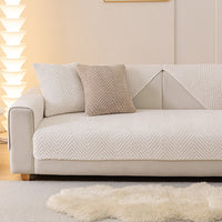 Herringbone Plush Nonslip Sofa/Couch Cover