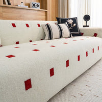 MonoDot Plush Full-Cover Sofa Slipcover