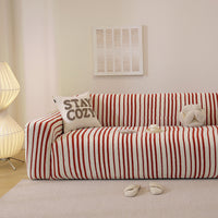 PlushGuard Stripe Full-Cover Sofa Slipcover