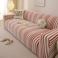 PlushGuard Stripe Full-Cover Sofa Slipcover