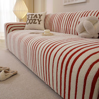 PlushGuard Stripe Full-Cover Sofa Slipcover