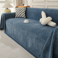 Soft Breathable Herringbone Pet-Friendly Multi-Purpose Minimalist Sofa Cover – Woven Throw Couch Protector